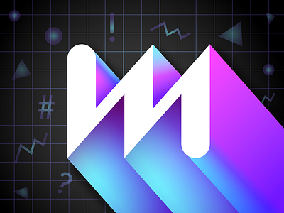 Withmoji app icon branding gradients ios app logo retrowave vaporwave vector withmoji