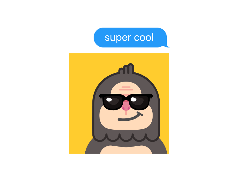 Super Cool Muggie animation cool emoji gif imessage iphone muggie stickers sunglasses