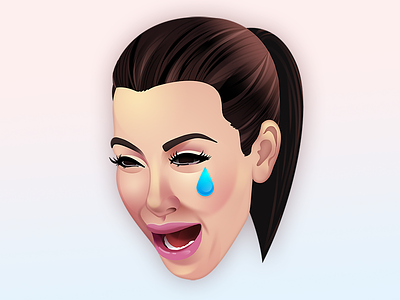 Kim Cry crying emoji kim kardashian kimoji photoshop ugly cry