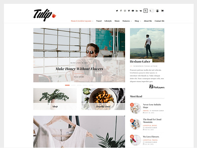 Tulip - Responsive WordPress Blog Theme blog design envato theme themeforest typography ui ux web webdesign wordpress