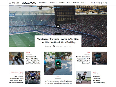 BuzzMag - Viral News WordPress Magazine/Blog Theme blog design envato magazine news theme themeforest typography ui ux web design website wordpress