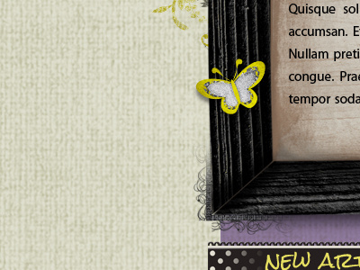 Page Header butterfly vintage wood