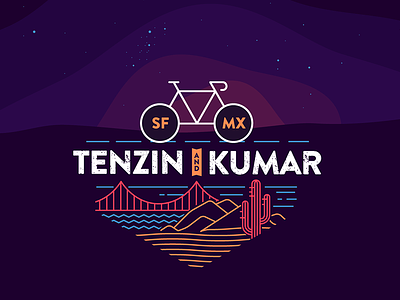 Tenzin & Kumar bicycle illustration ride tshirt