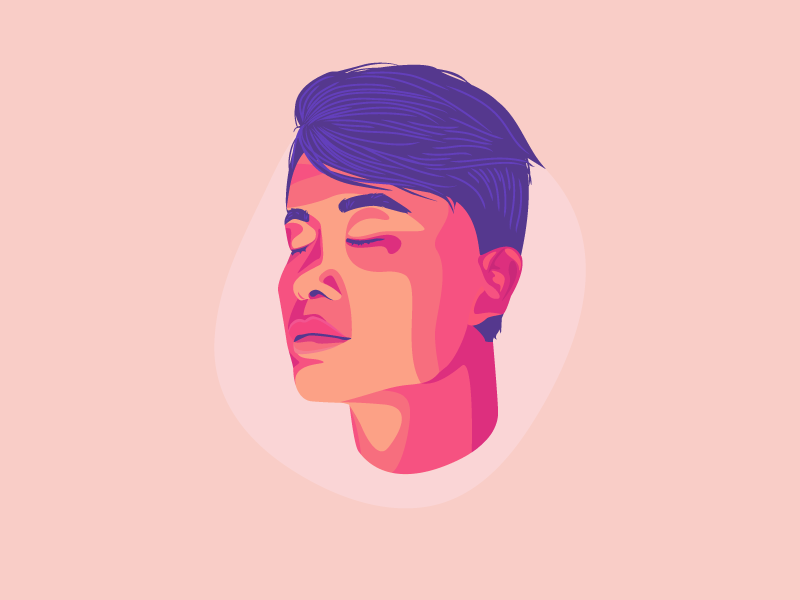 Tenzin Meditates funsies meditation vector illustration portrait