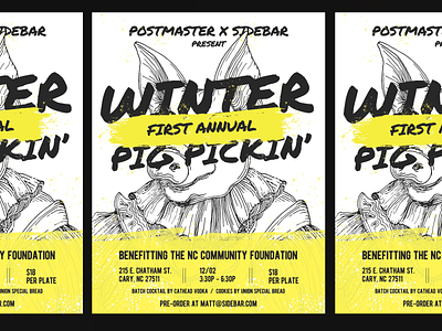 Winter Pig Pickin’ Event Poster branding design illustration poster