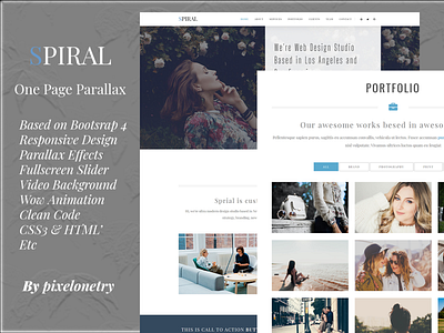 Spiral - One Page Landing Page Template creative css html landing page onepage webdesign