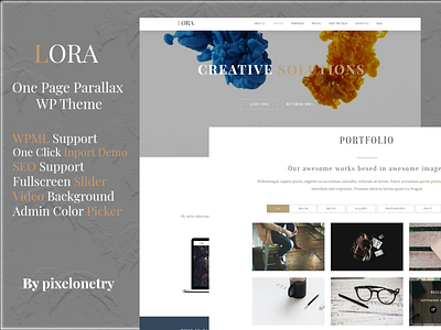 Lora - One Page WordPress Theme