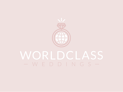 WorldClass Weddings Logo brand class icon identity logo marriage wedding world