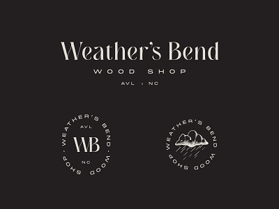 Weather's Bend Wood Shop Secondary Marks branding design illustration logo vector