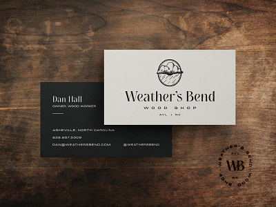 Weather's Bend Wood Shop Business Card branding design logo print