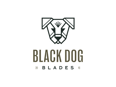 Black Dog Blades Logo Design branding design line work logo vector