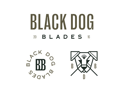 Black Dog Blades Secondary Marks branding design graphic design logo typography