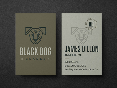 Black Dog Blades Business Cards business card graphic design layout logo print stationery