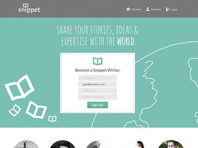 Snippet Writer Signup Page