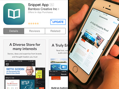 Snippet Reading App 1.2.4 ios7 update icon ios7 iphone publishing snippet ui