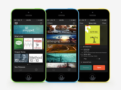 Snippet App Discover WIP categories ios7 iphone library publishing snippet store topics ui