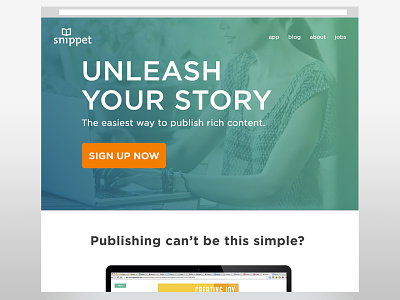 New Snippet Publishing Website content design publishing snippet teal ui web writers