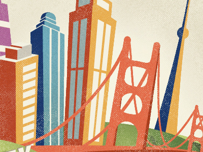 Breakawaydribbble2 bridge city cityscape perspective skyscraper