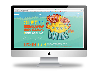 Summercamp Splash Page WIP submarine summer camp underwater web