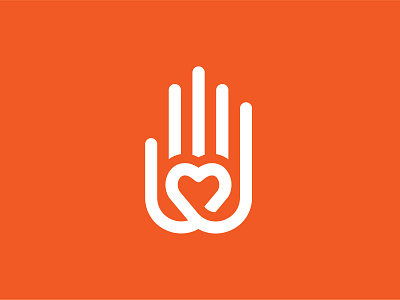 Hand Heart Logo almosh82 app branding care charity hand illustration logo logodesign loop love mark minimal organization symbol ui vector