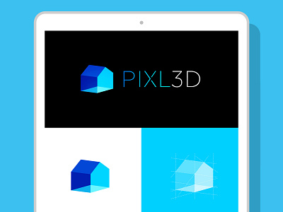 PIXL3D 3d 3dvisualization app architecture branding gradient home house icon isometric logo logodesign minimal pixel transparency transparent typography ui vector visualization