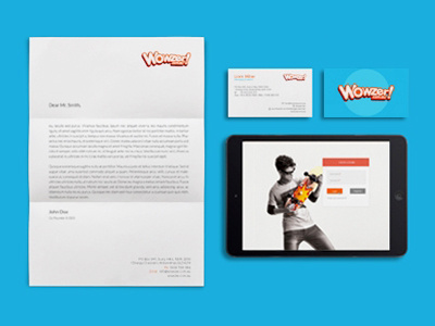 Wowzer logo wowzer identity business card