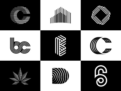 Vol 7 : Collection Of Multiple Line Logos 3d alphabets app branding c cannabis design graphicdesigner icon identity illustration leaf lines logo logocollection logodesign minimal six typography ux