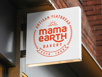 Mama Earth Bakery : Logo Redesign artisan bakery branding circular design emblem flatbread illustration label logo logodeisgn logodesign logodesigner organic redesign sun tonir