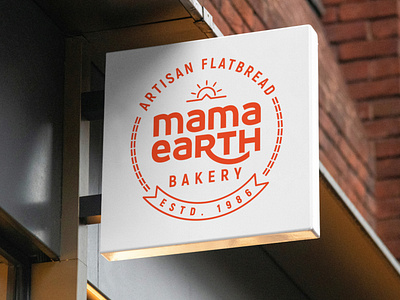 Mama Earth Bakery : Logo Redesign artisan bakery branding circular design emblem flatbread illustration label logo logodeisgn logodesign logodesigner organic redesign sun tonir