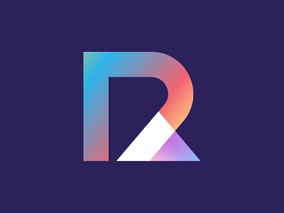 R Logo 3d branding colorful design finance fold geometric gradient icon illustration logo logodesign rlogo success symbol triangle ui vector
