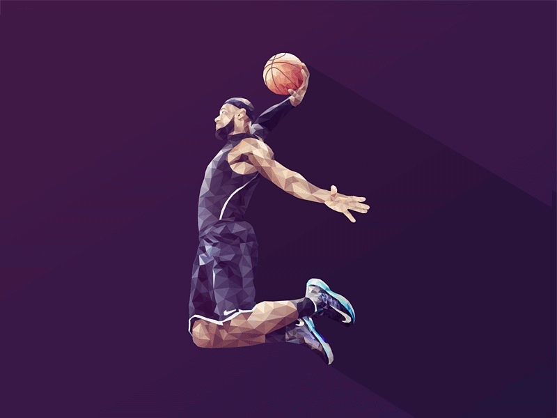 Low Poly Illustration 3d ball basketball illustration lowpoly player vector