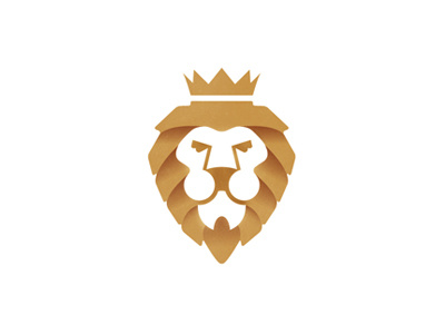 Lion WIP crown gold investment jungle king lion logo mane shadow soft