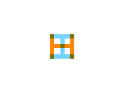 I, H box h i logo overlap transparency