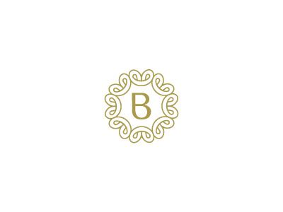 B b fashion logo luxury ornate