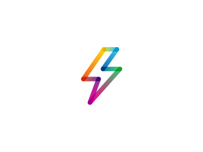 Bolt bolt colorful gradient lightning logo rainbow thunder transparency