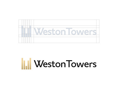 Weston Towers estate logo negative real t w