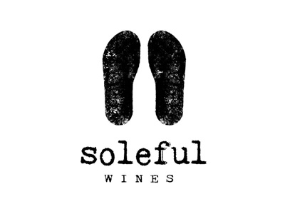 Soleful Wines brand clever drink logo negative sole space wine