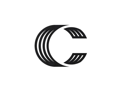 C Logo alphabet c fold letter lines logo mark