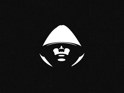 Face chracter face hood logo man negative space