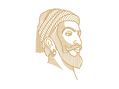 Portrait design illustration illustrator indianking king lineart logo portrait royalty shivaji
