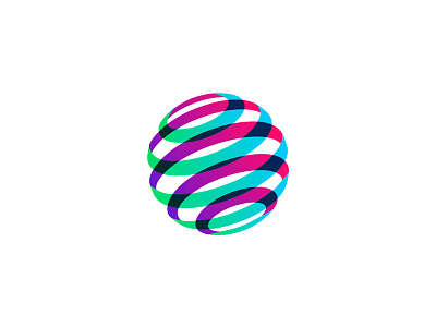 Globe 3d circle colorful global globe lines logo overlap transparency trust