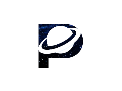 P Planet Logo astronomy galaxy logo negativespace p planet universe
