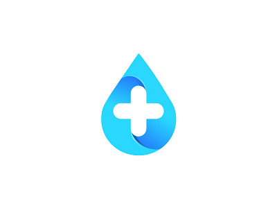 Med Drop drop fold gradient health logo med medical plus wellness