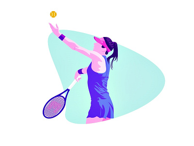 Illustration adobe editorial illustration illustrator play player sports sportwoman tennis vector