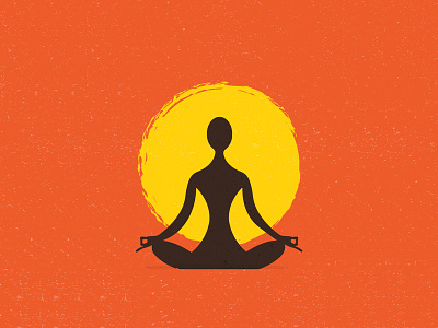 Yoga asian design illustration logo lotus meditate peace pose sun yoga yogi