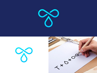 T Drop Logo branding drop health hydration identity infinity logo loop mark nature supplements symbol t water