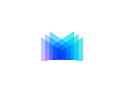 M Logo 3d branding building colorful gradient logo m mark property realestate symbol transparency