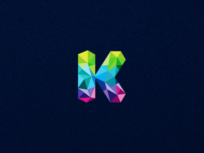 K colors community kaleidoscope logo prismatic triangles