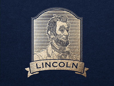 Lincoln america branding emblem face illustration label logo logodesign packaging portrait typography vector vintage