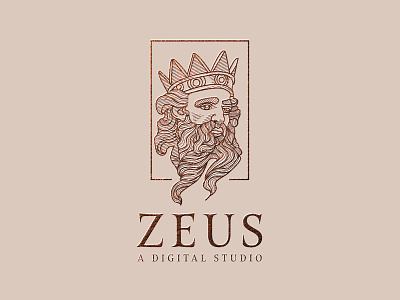 Zeus 3d almosh82 app branding design digital greek greek mythology illustration logo portrait ui vector zeus